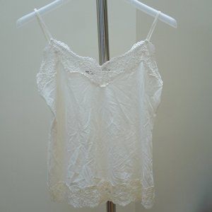 Cream White Ivory Silky Lace Tank Top Camisole